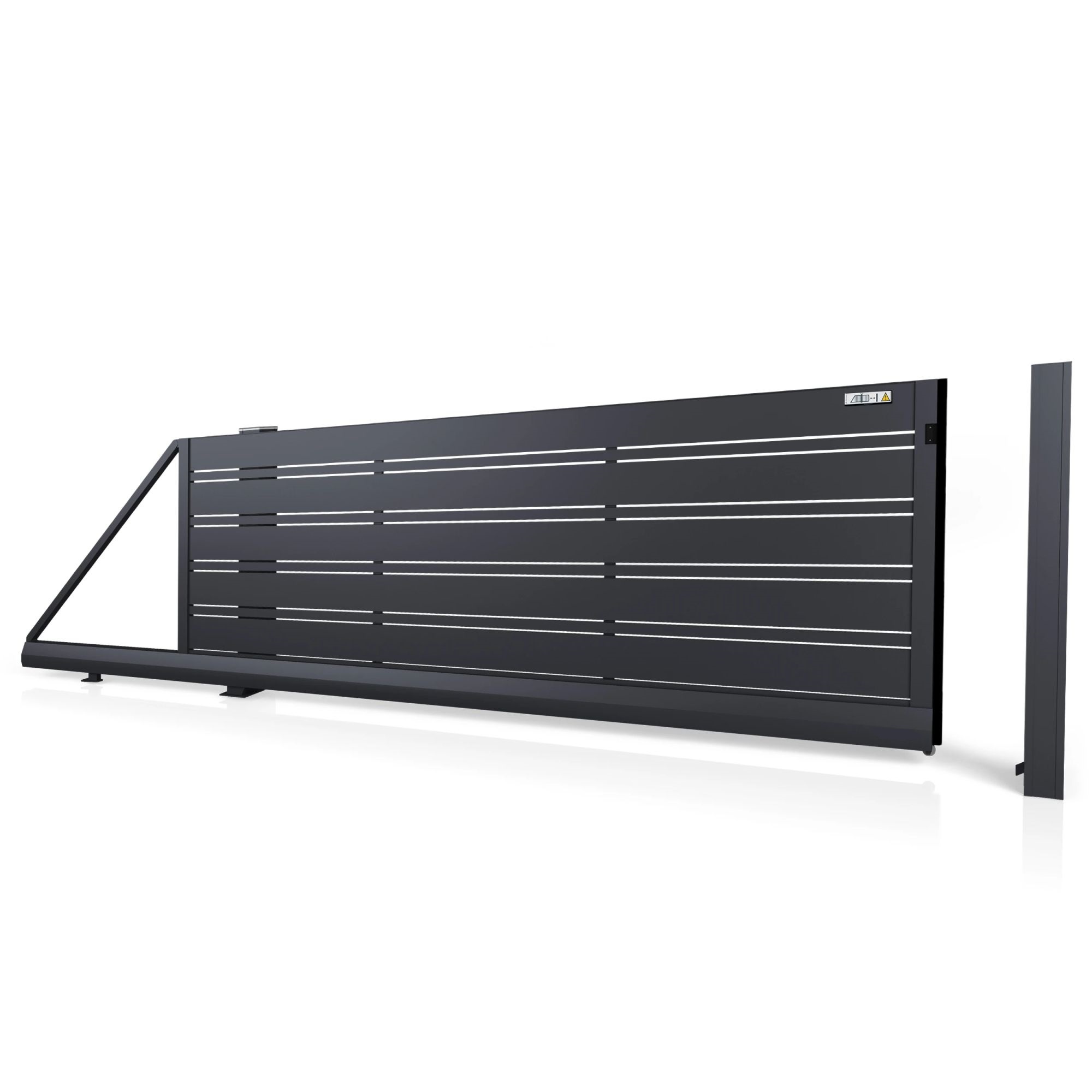 Samonosná posuvná brána HN 05, hliníková, na míru (šířka 2400 - 5500 mm, výška 1000 - 2000 mm), barva na přání