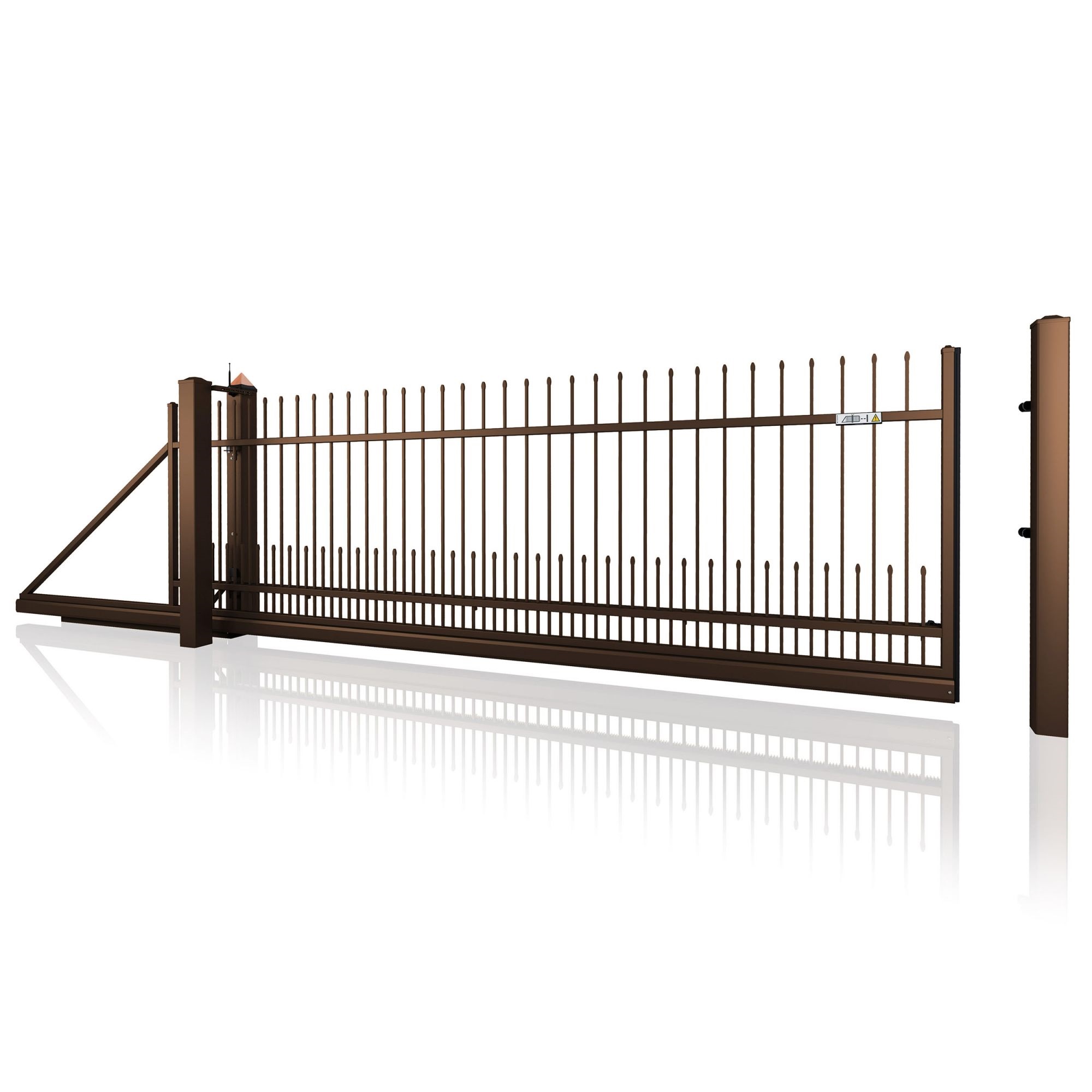 Samonosná posuvná brána STYLE 10-15, kovaná, bezúdržbová, na míru (šířka 1500–6000 mm, výška 1000–1750 mm), hn