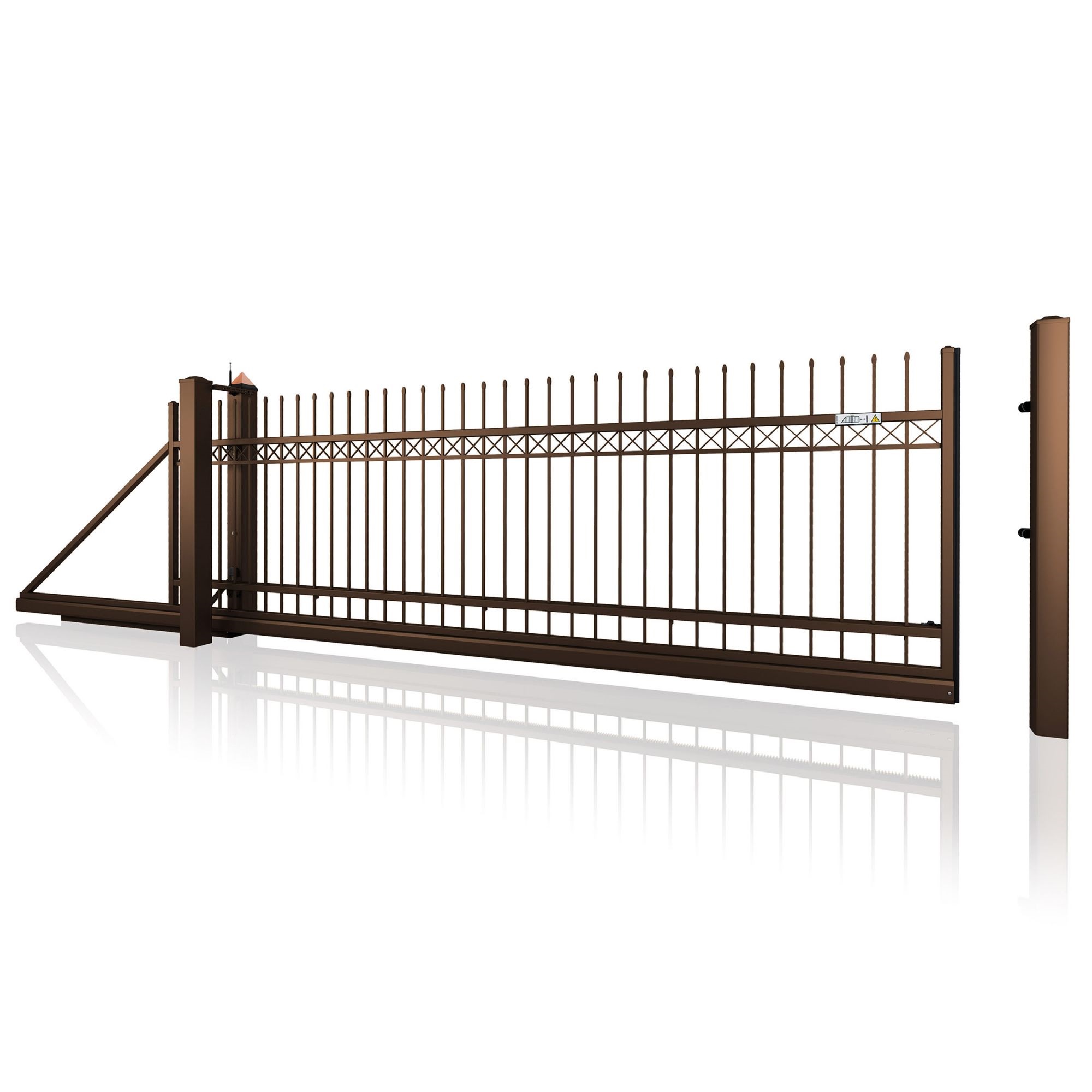 Samonosná posuvná brána STYLE 10-20, kovaná, bezúdržbová, na míru (šířka 1500–6000 mm, výška 1000–1750 mm), hn