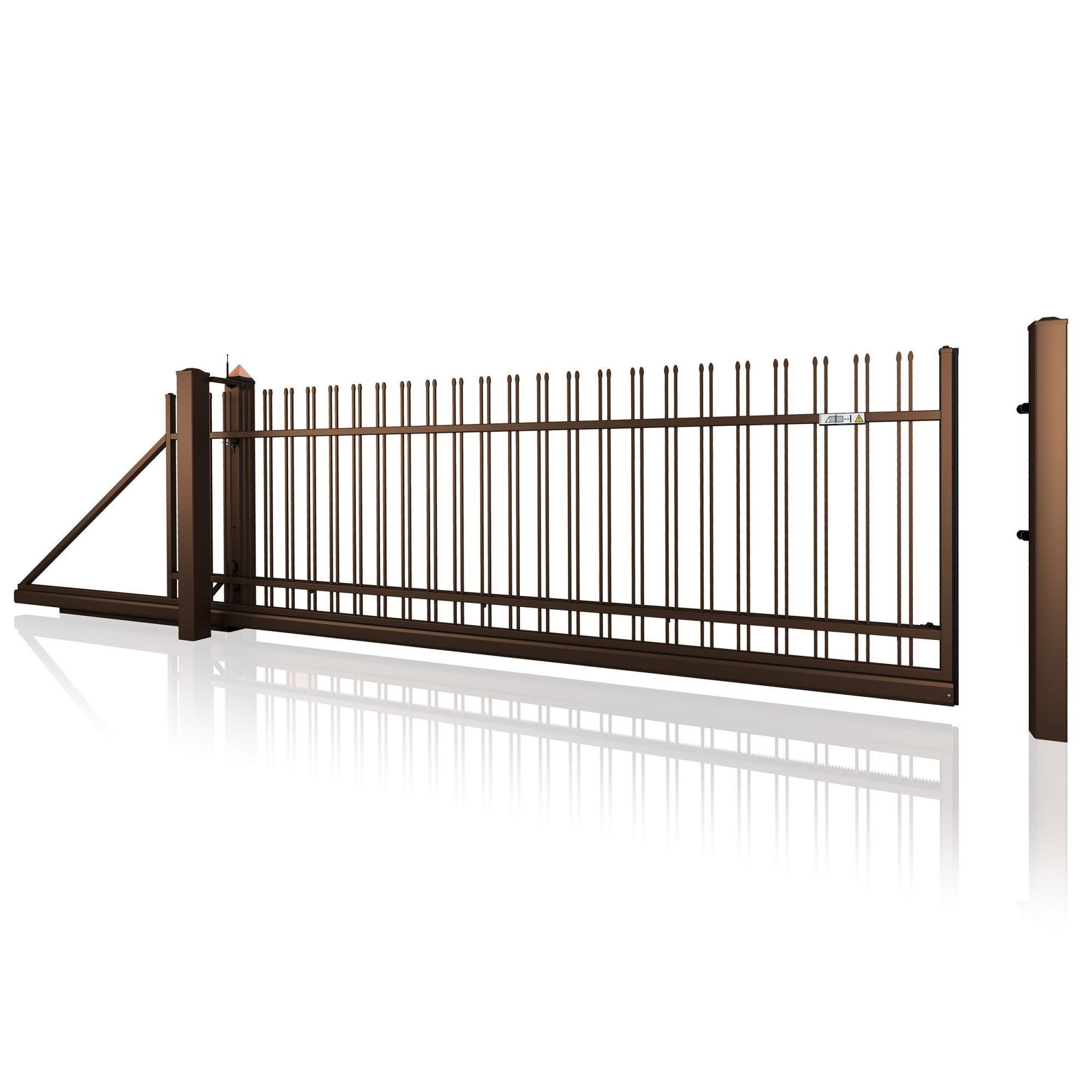 Samonosná posuvná brána STYLE 10-26, kovaná, bezúdržbová, na míru (šířka 1500–6000 mm, výška 1000–1750 mm), hn