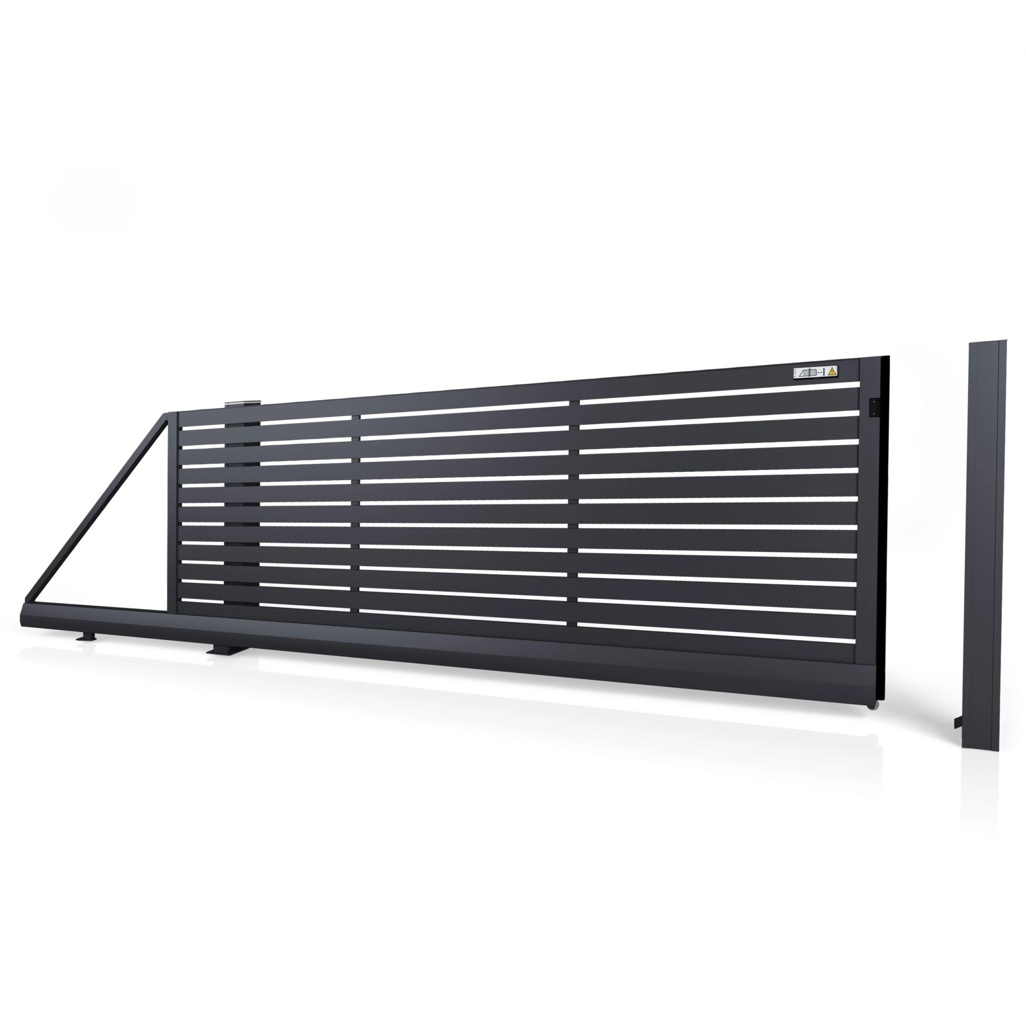 Samonosná posuvná brána HN 02, hliníková, na míru (šířka 2400 - 5500 mm, výška 1000 - 2000 mm), barva na přání